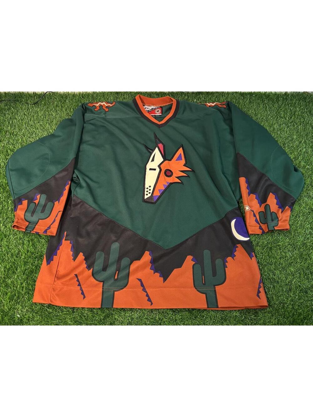 Vintage 90s Phoenix Arizona Coyotes Picasso NHL ProPlayer Hockey Jersey XL mens